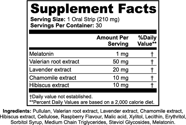 LOCK'D Sleep Strips with melatonin for better sleep, shown in the packaging on a white background.